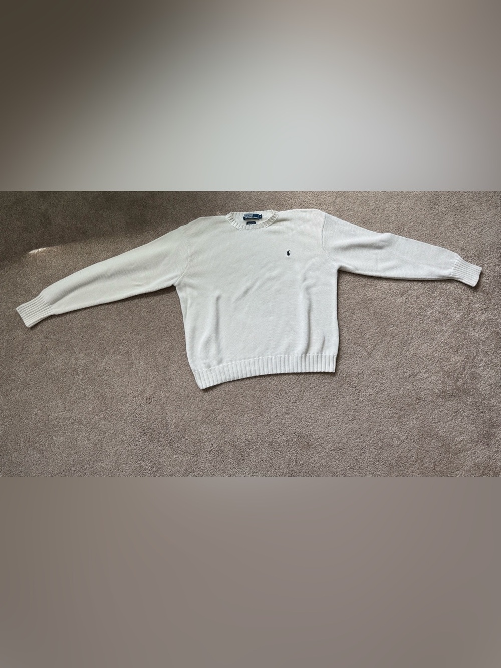 Polo Ralph Lauren | Cream Cotton Crewneck Sweater | Size L